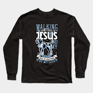 Jesus and dog - Grand Bleu de Gascogne Long Sleeve T-Shirt